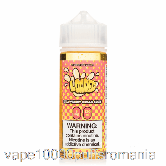 Vape Romania Crep De Capsuni - E-lichid Incarcat - Vapori Nemilosi - 120ml 3mg